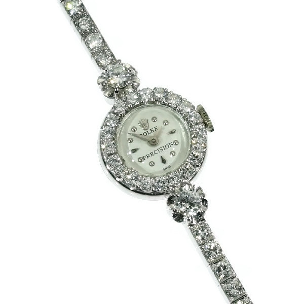 Vintage diamond ladies Rolex precision wrist watch (image 2 of 8)